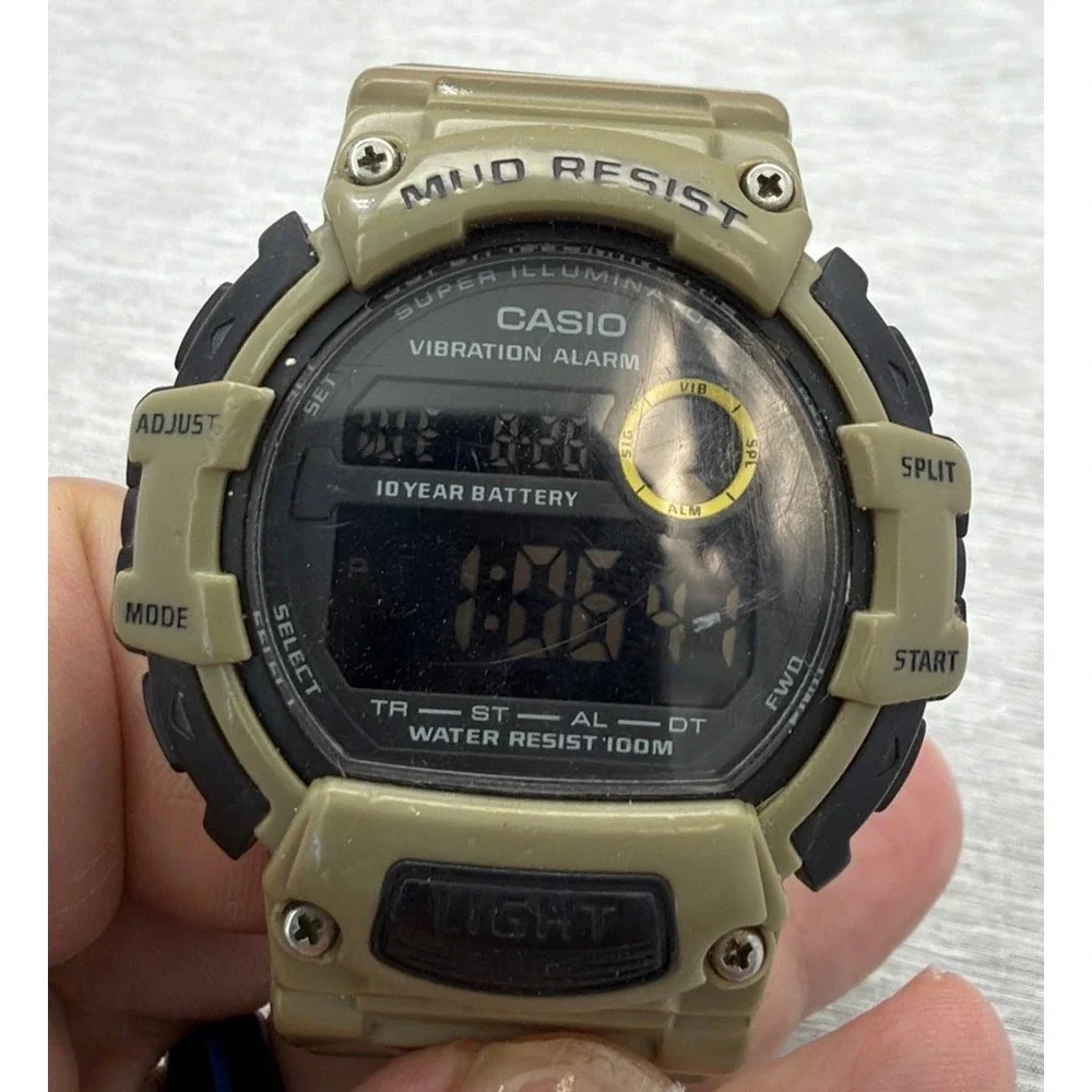 Casio TRT-110H Mud Resist Digital Watch Vibration Alarm Tan Khaki 3463